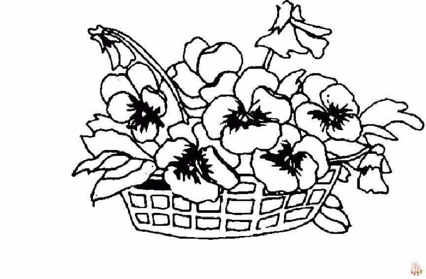 Pansy coloring pages printable free and easy to color