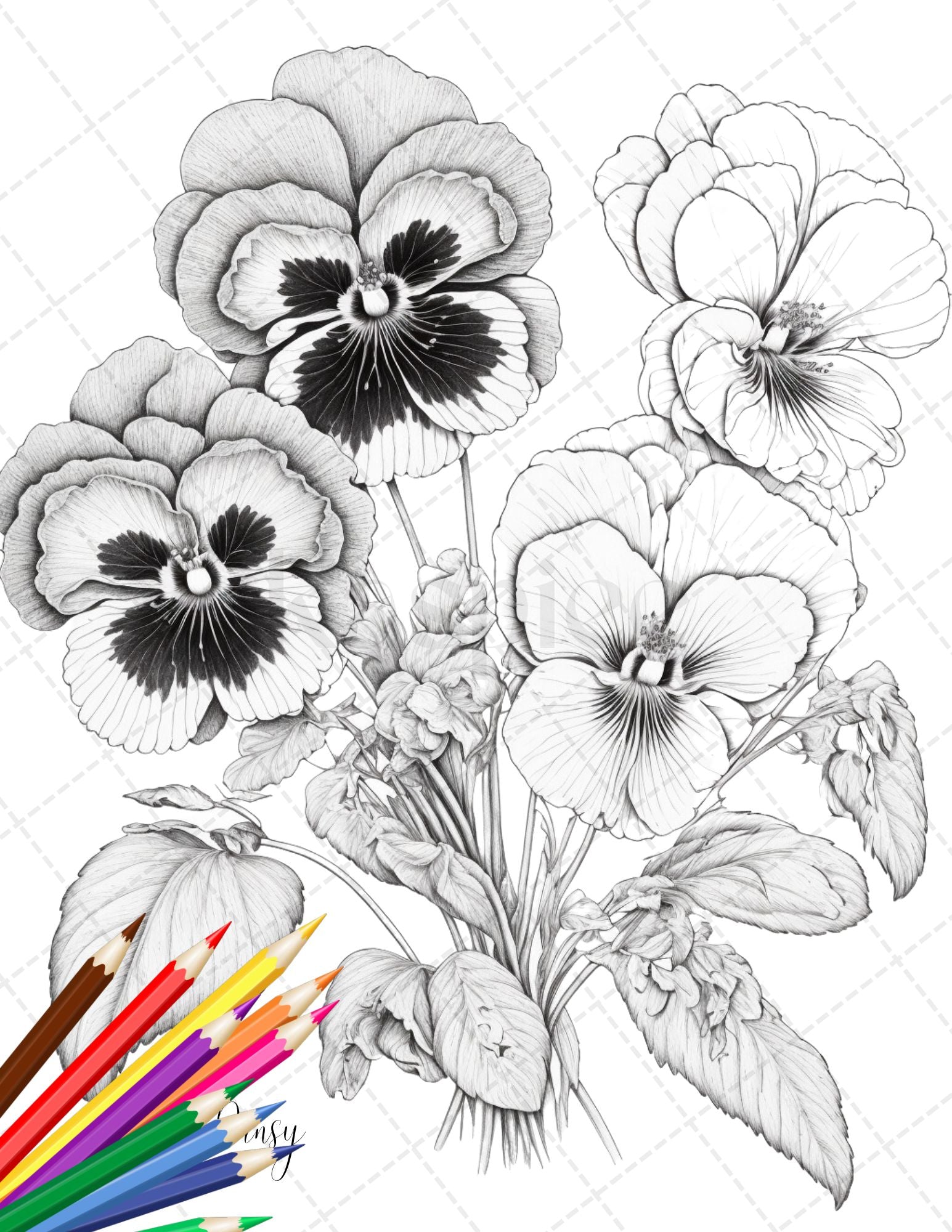 Botanical flowers printable coloring pages for adults floral grays â coloring