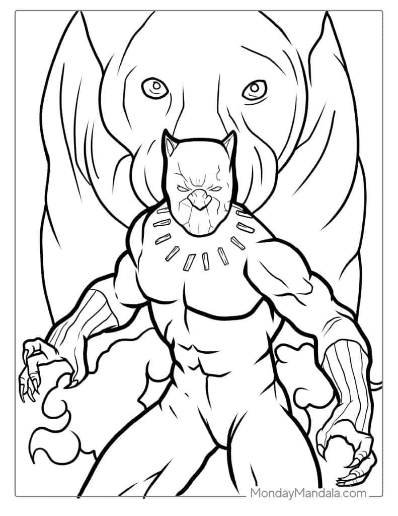 Black panther coloring pages free pdf printables