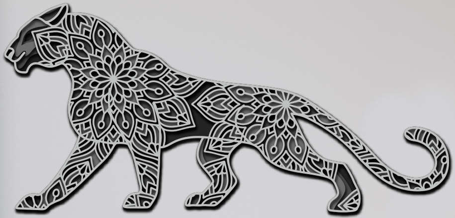 Panther multilayer cut file d mandala