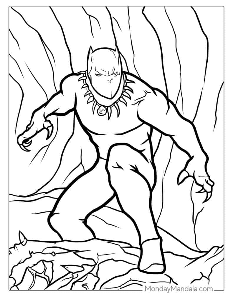 Black panther coloring pages free pdf printables