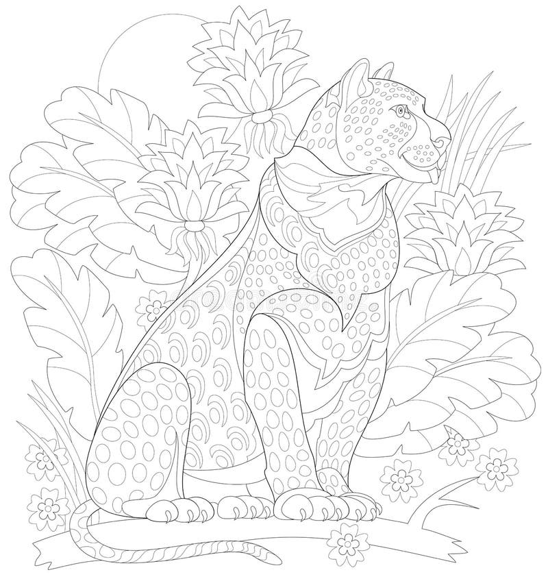 Panther coloring page stock illustrations â panther coloring page stock illustrations vectors clipart