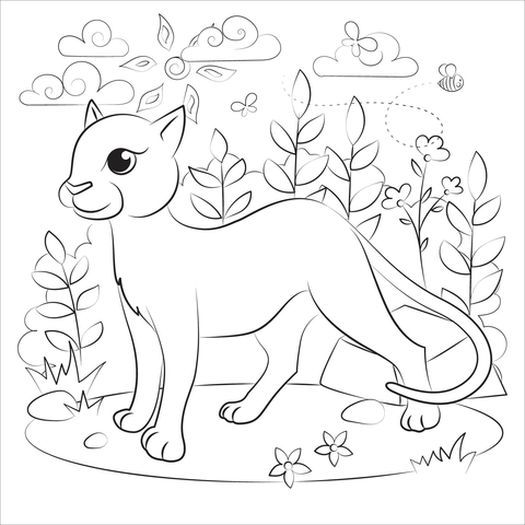 Panther coloring page free printable coloring pages