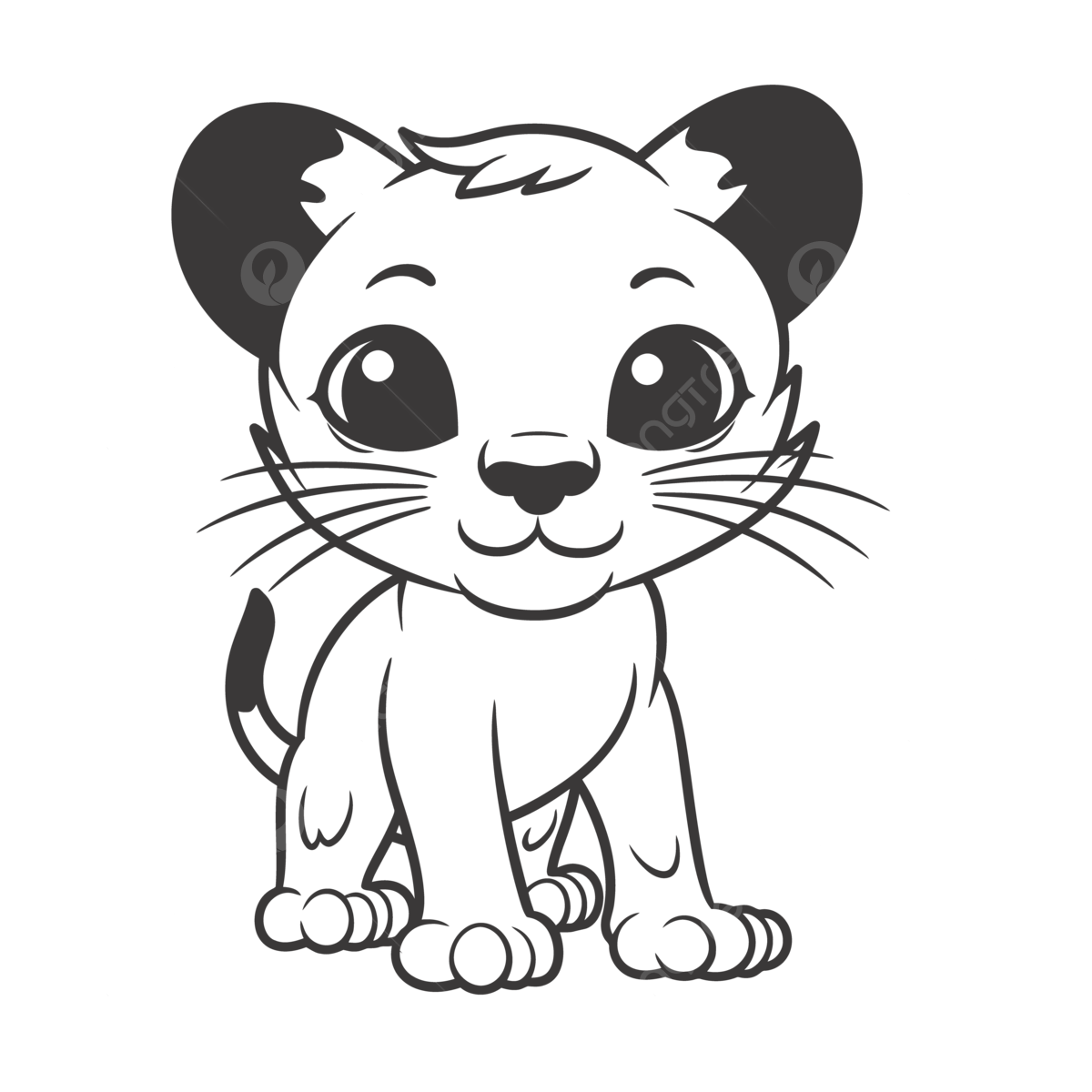 Cute lion cub coloring page on white background outline sketch drawing vector lion drawing wing drawing ring drawing png and vector with transparent background for free download