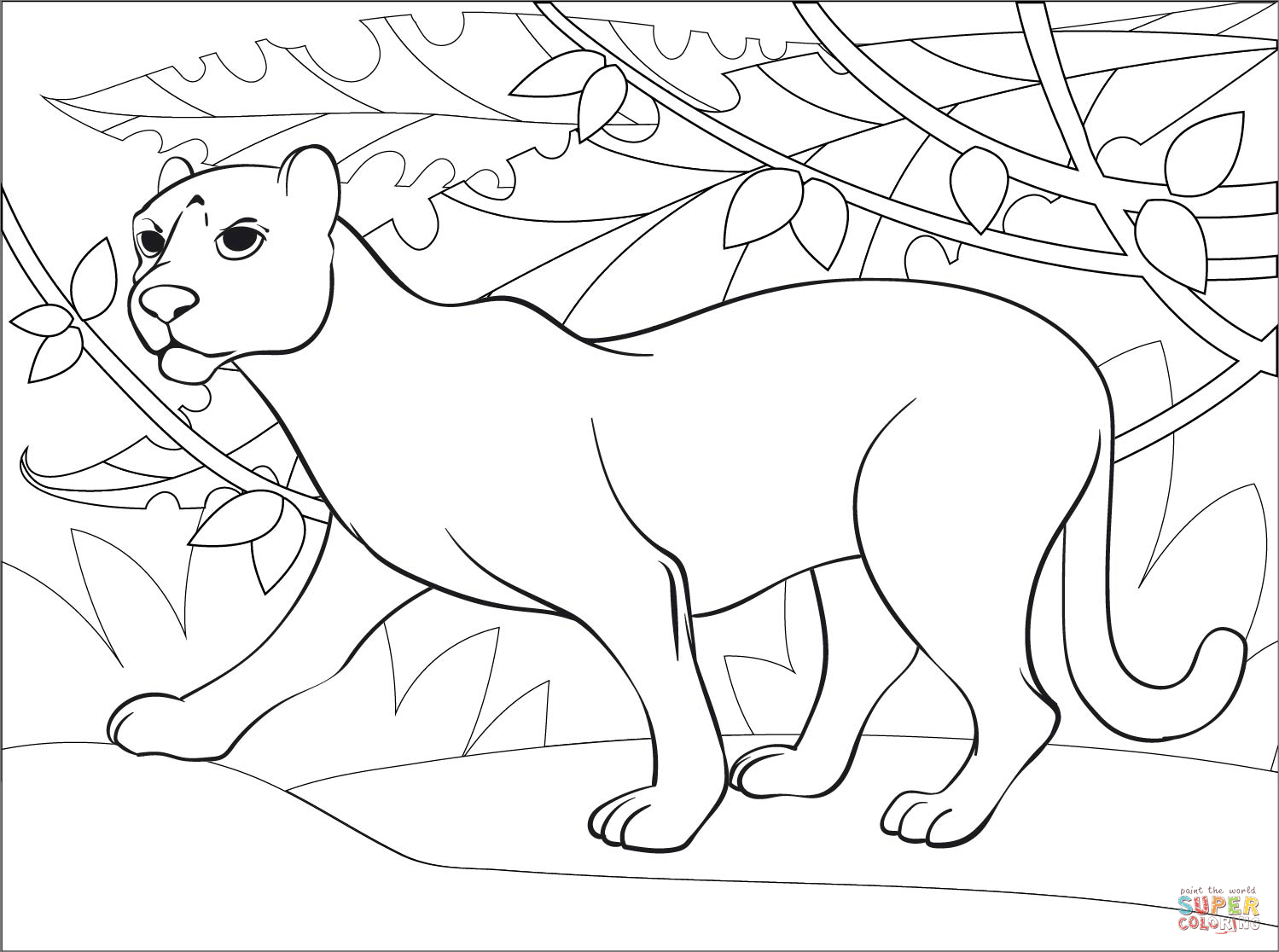 Panther coloring page free printable coloring pages