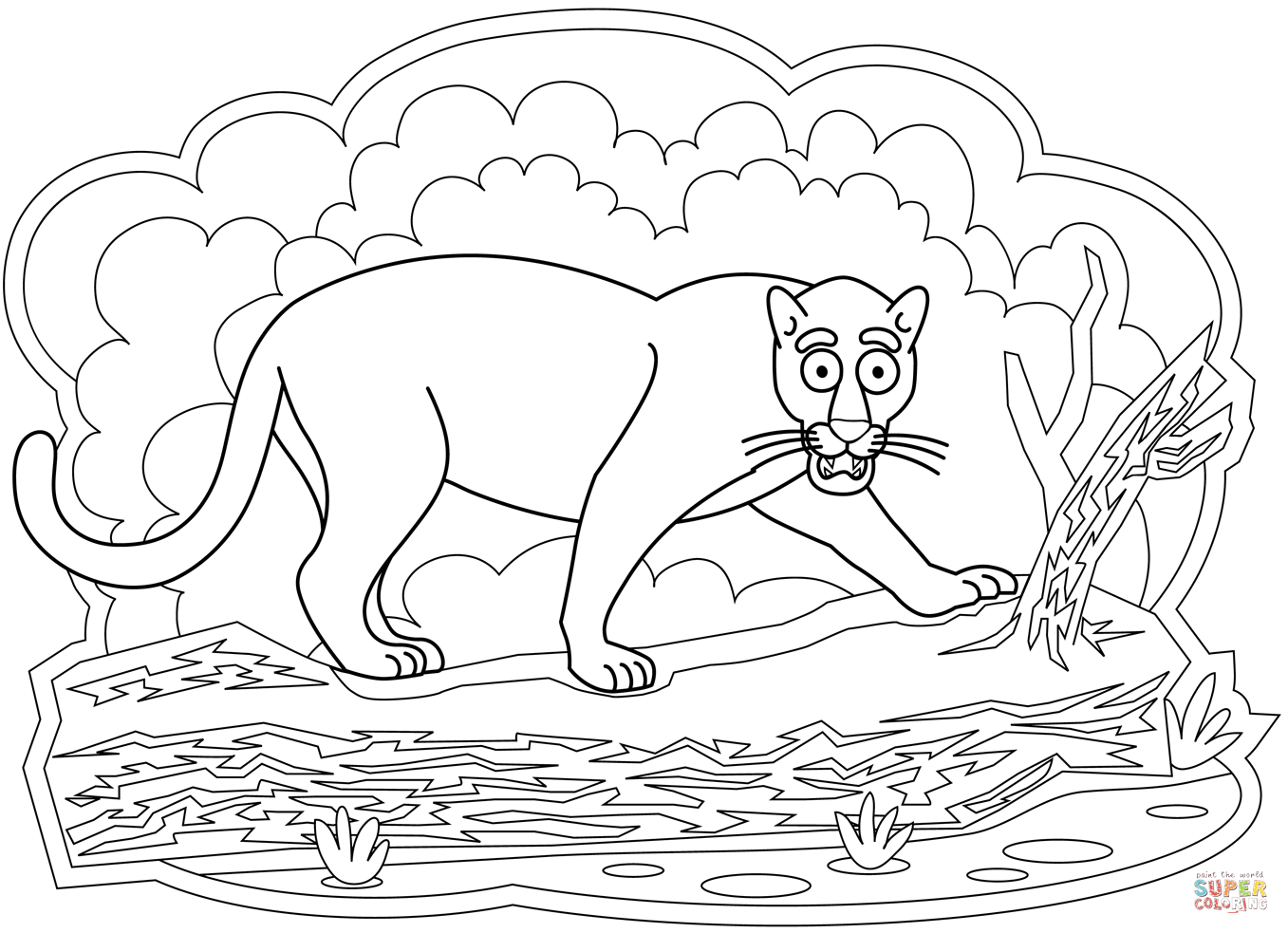 Panther coloring page free printable coloring pages