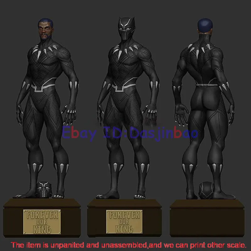 Black panther figure d print model kit unpainted unassembled cm heads