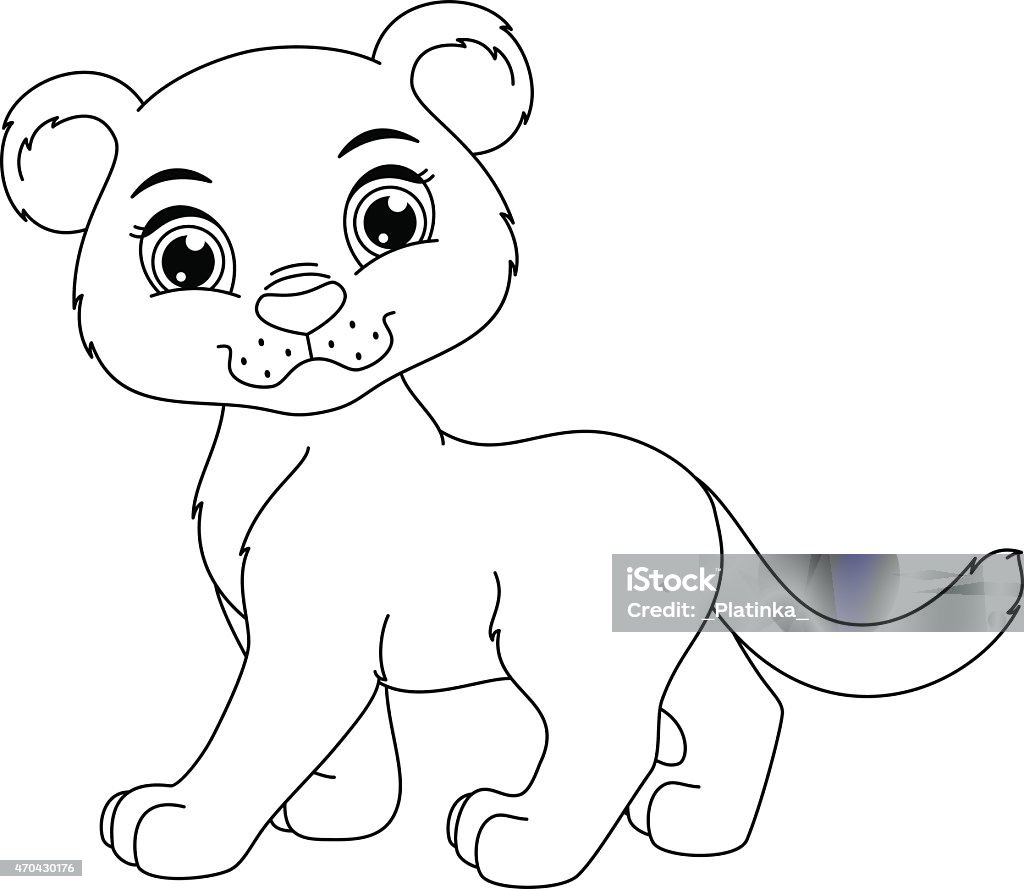 Cute panther coloring page stock illustration