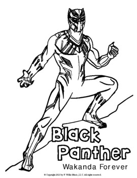 Black history black panther coloring page