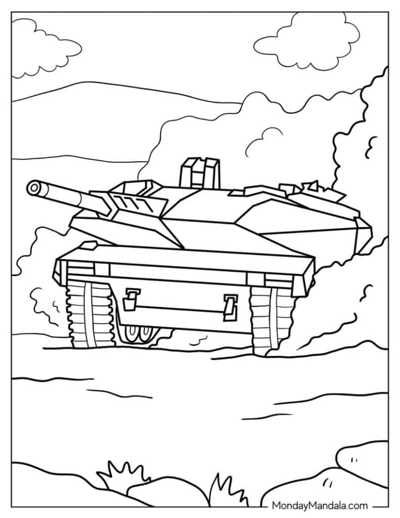 Tank coloring pages free pdf printables