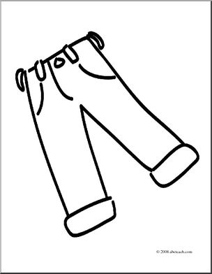 Clip art basic words pants coloring page i