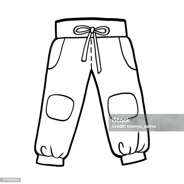 Coloring book sport pants stock illustration