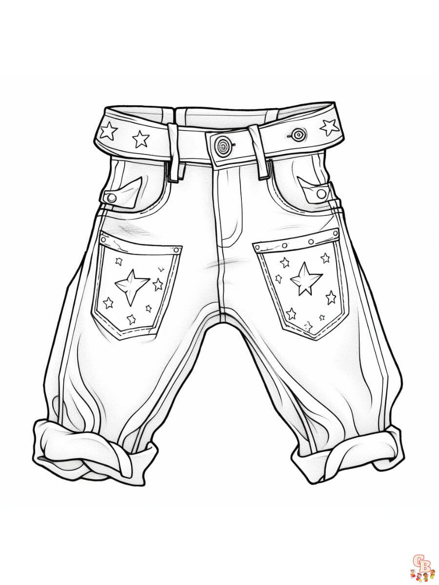 Printable pants coloring pages free for kids and adults