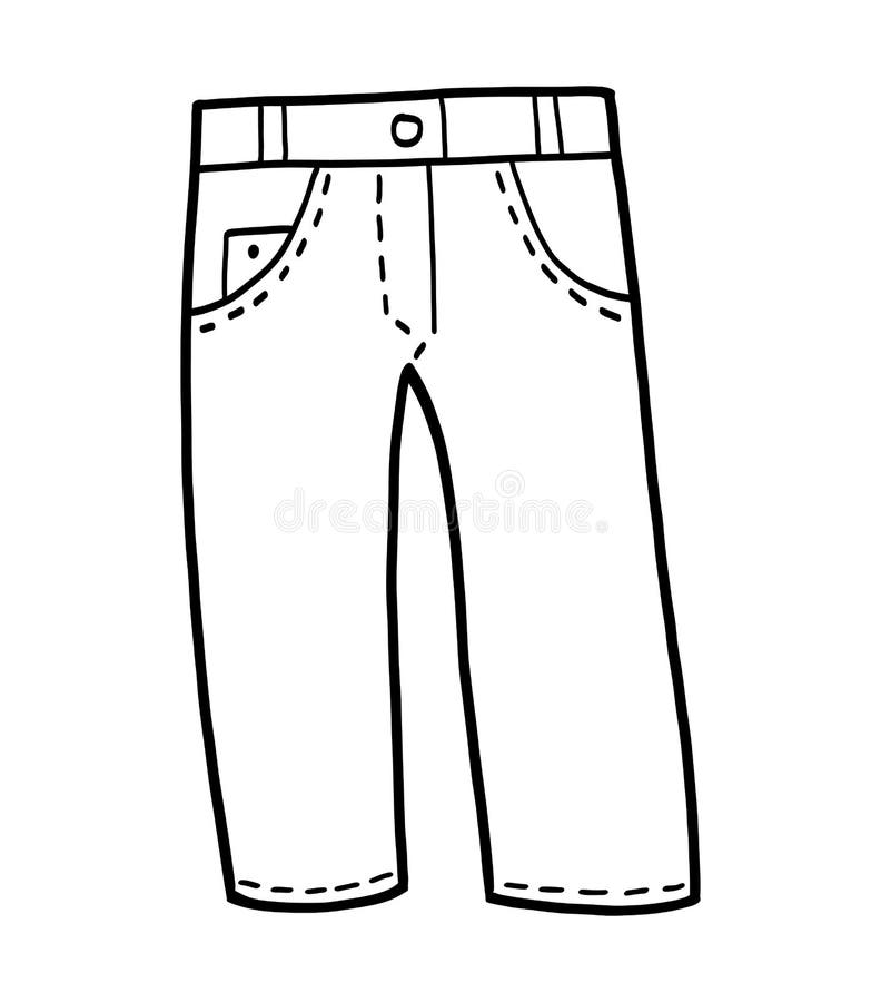 Coloring book jeans stock vector illustration of jeans