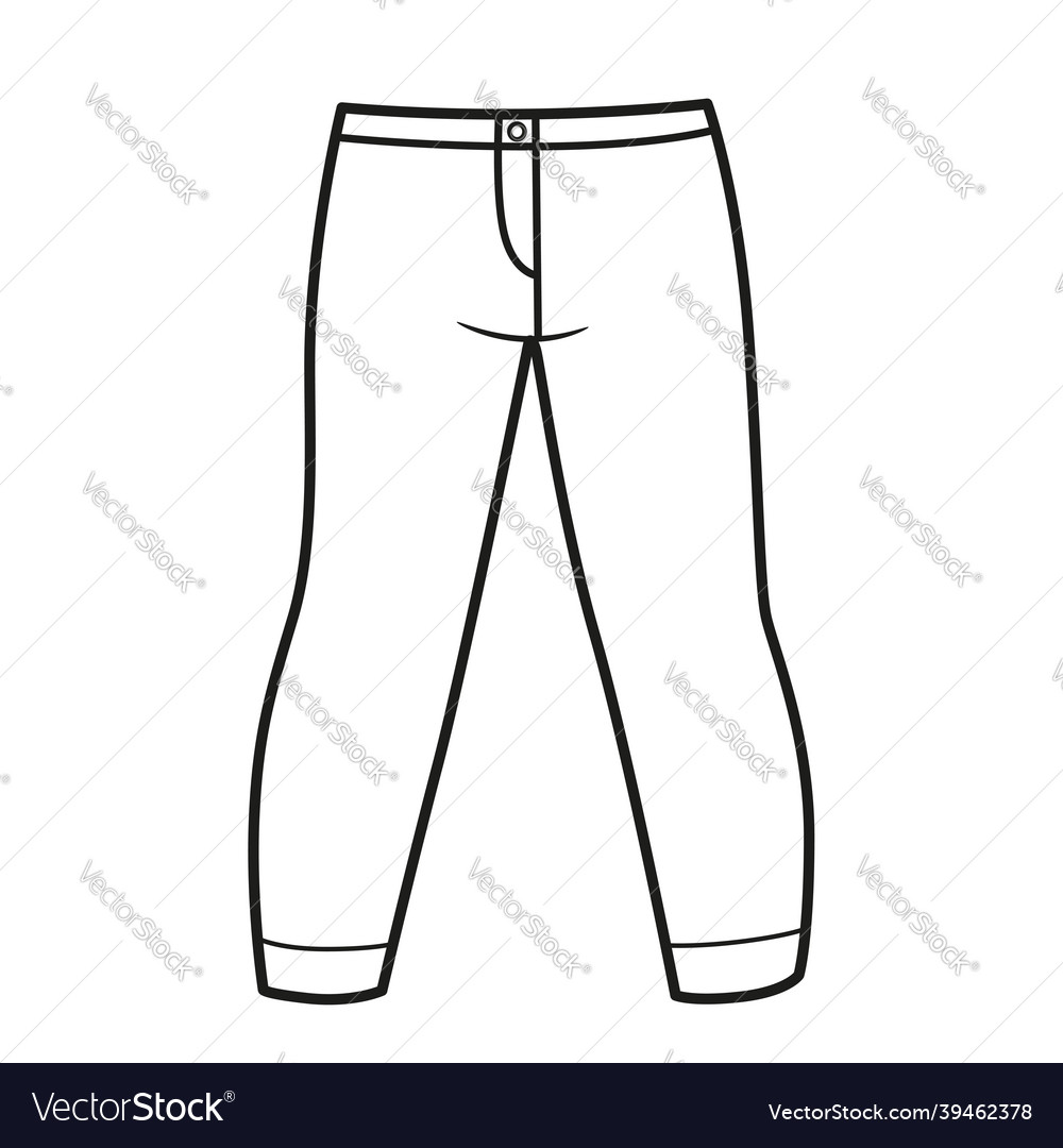 Skinny trousers outlined for coloring page vector image