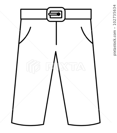 Vector black and white groom pants line icon