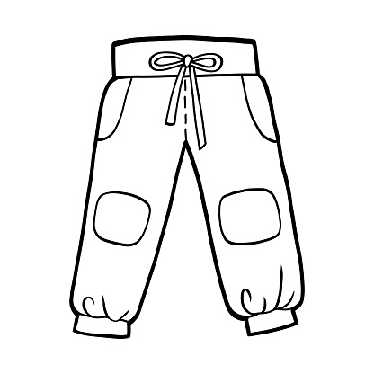 Coloring book sport pants stock illustration