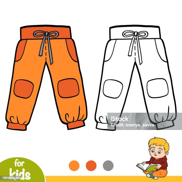 Coloring book sport pants stock illustration