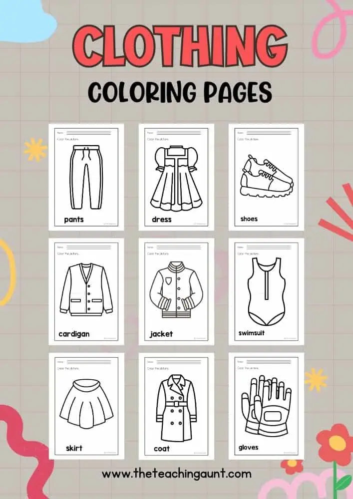 Clothing coloring pages