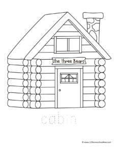 Goldilocks and the three bears coloring page