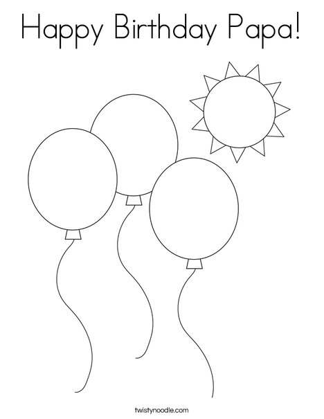 Happy birthday papa coloring page