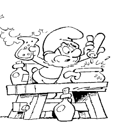 Papa smurf is cooking coloring page free printable coloring pages