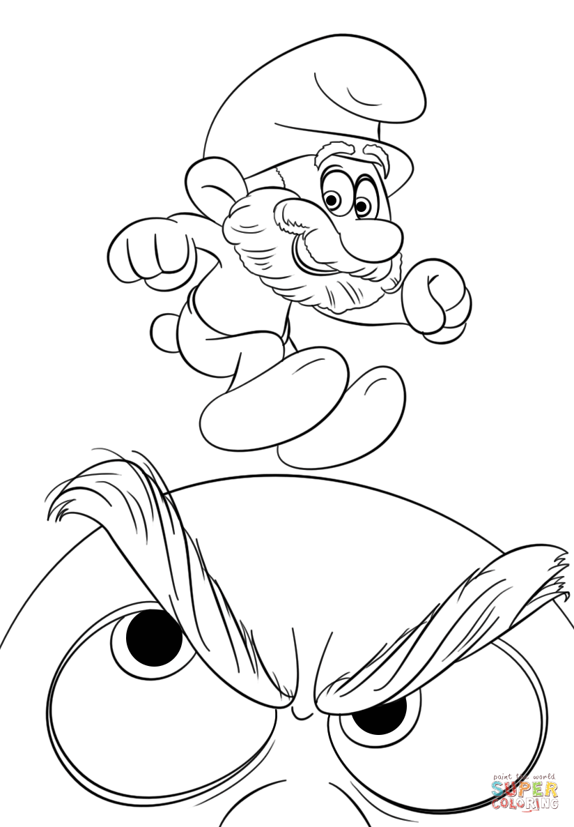 Papa smurf coloring page free printable coloring pages