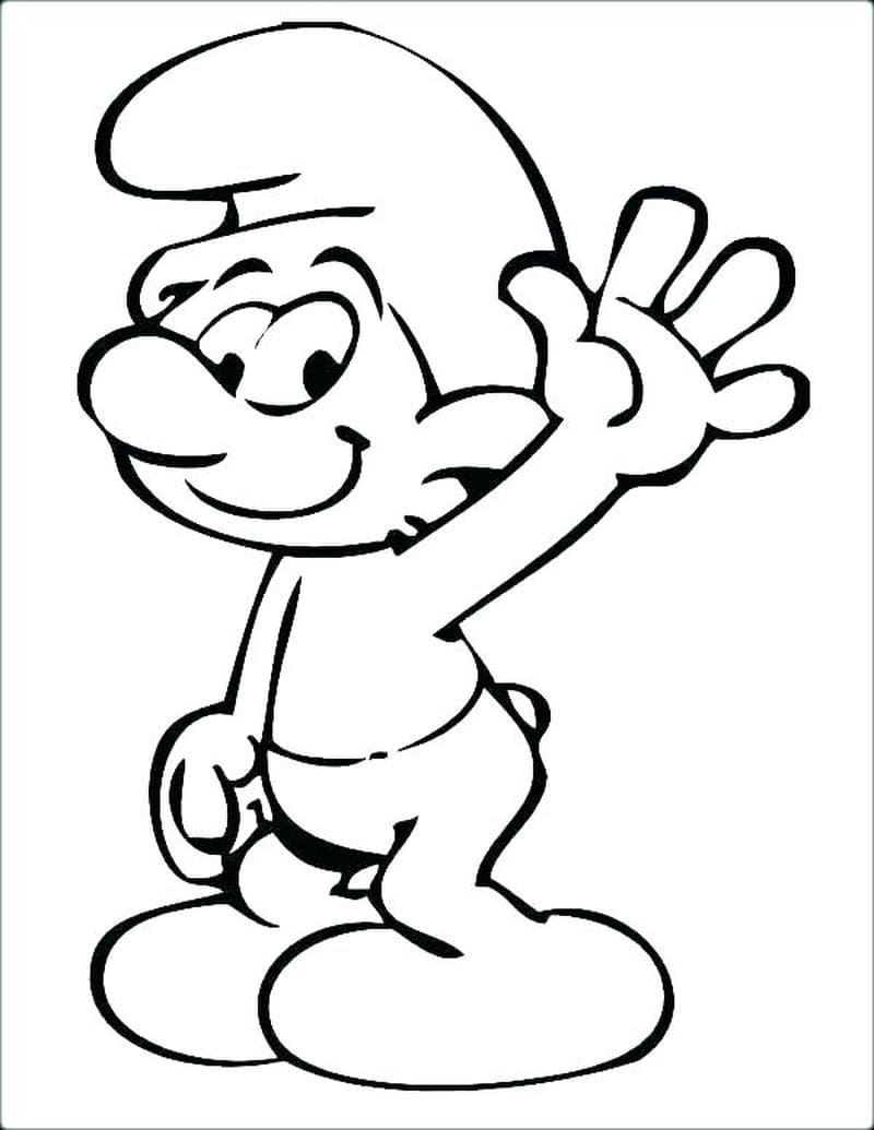 Lovely smurf coloring page
