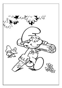 Papa smurf to grouchy color the intricate details with printable coloring pages