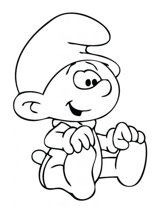 Baby smurf coloring page