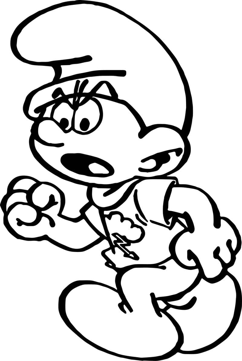 Free the smurfs image coloring page