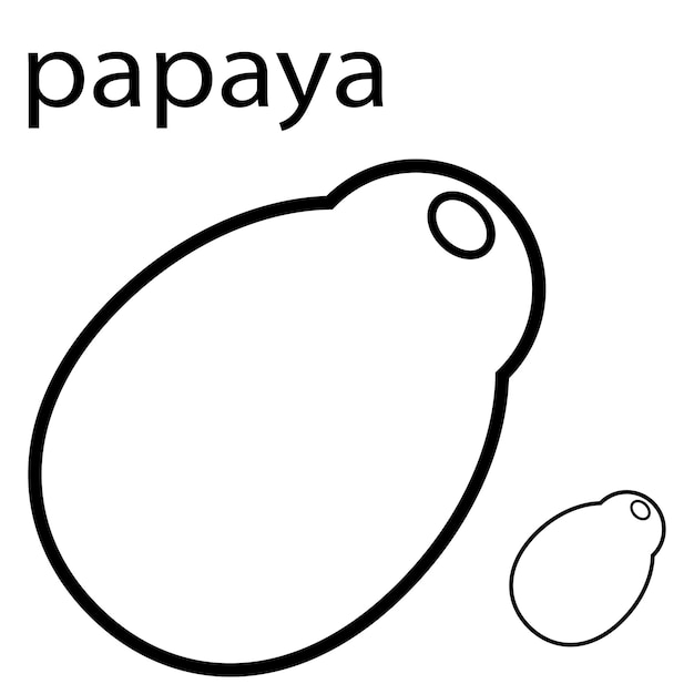 Premium vector coloring pages papaya