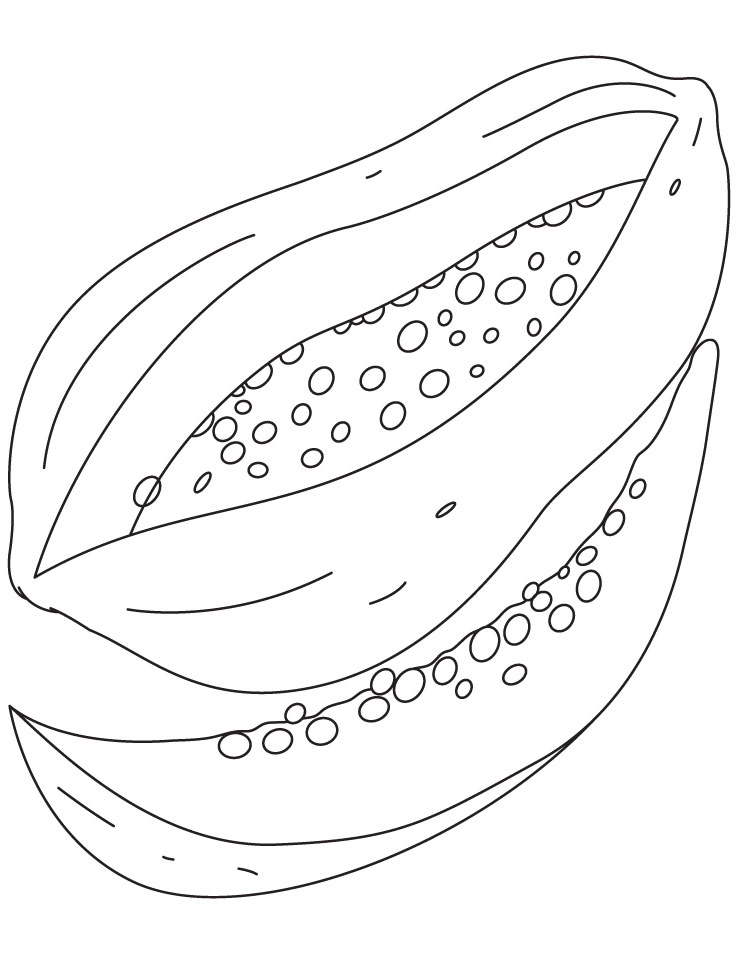 Slice of papaya coloring pages download free slice of papaya coloring pages for kids best coloring pages