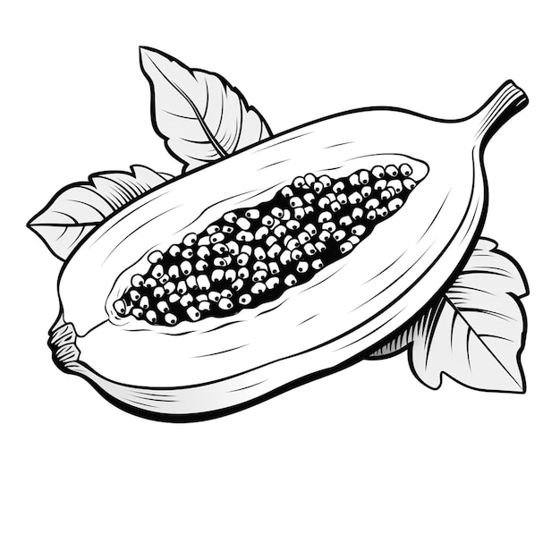 Premium ai image papaya coloring page