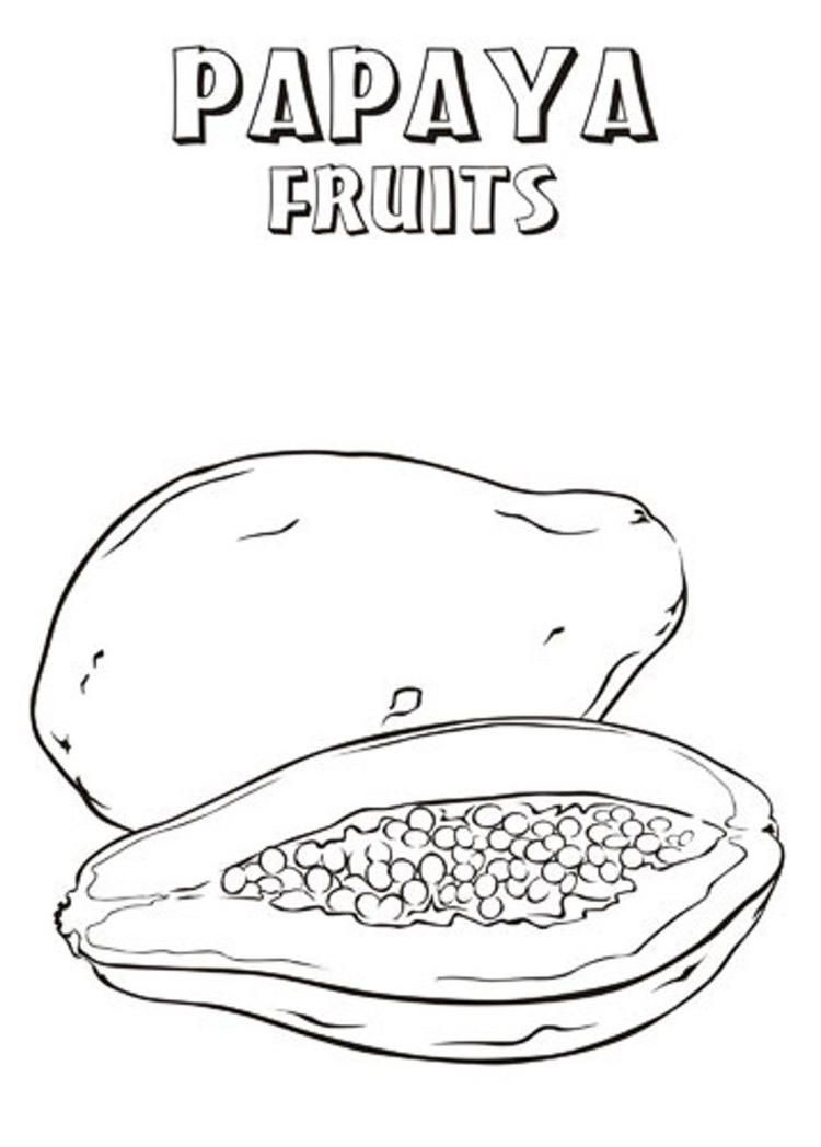 Papaya coloring pages papaya tree coloring pages