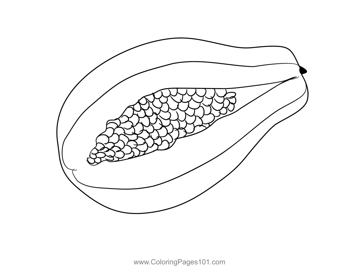 Papayas coloring page for kids