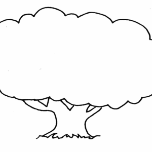 Simple tree coloring page printable for free download