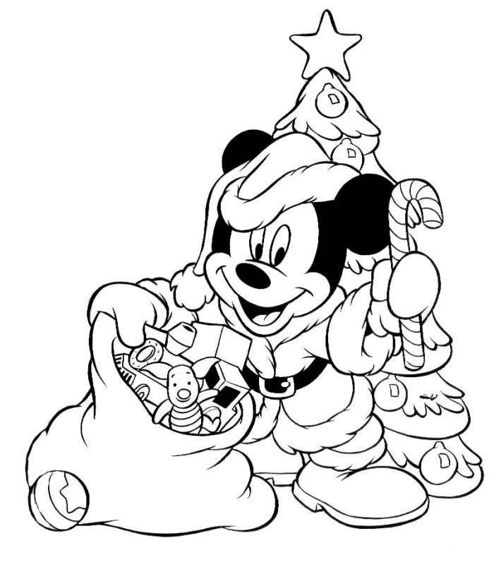 Mickey mouse christmas coloring pages