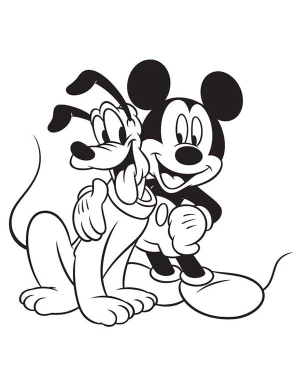 Mickey mouse and pluto are best friend coloring page disney coloring pages mickey mouse coloring pages minnie mouse coloring pages