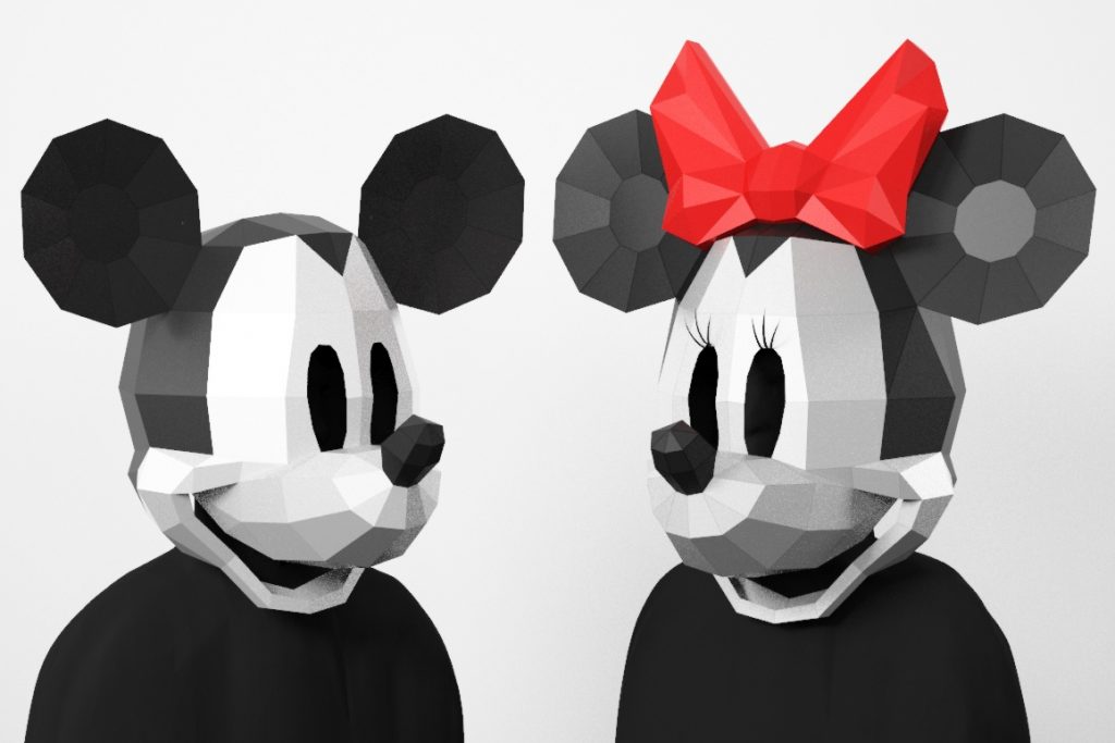 Minnie and mickey mouse mask pdf template