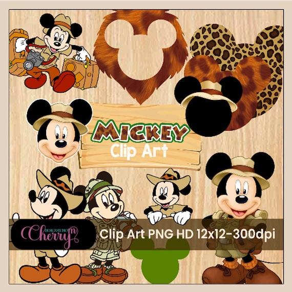 Mickey mouse safari digital paper animal print pattern jungle animal patterns free clip art scrapbook papers mickey background