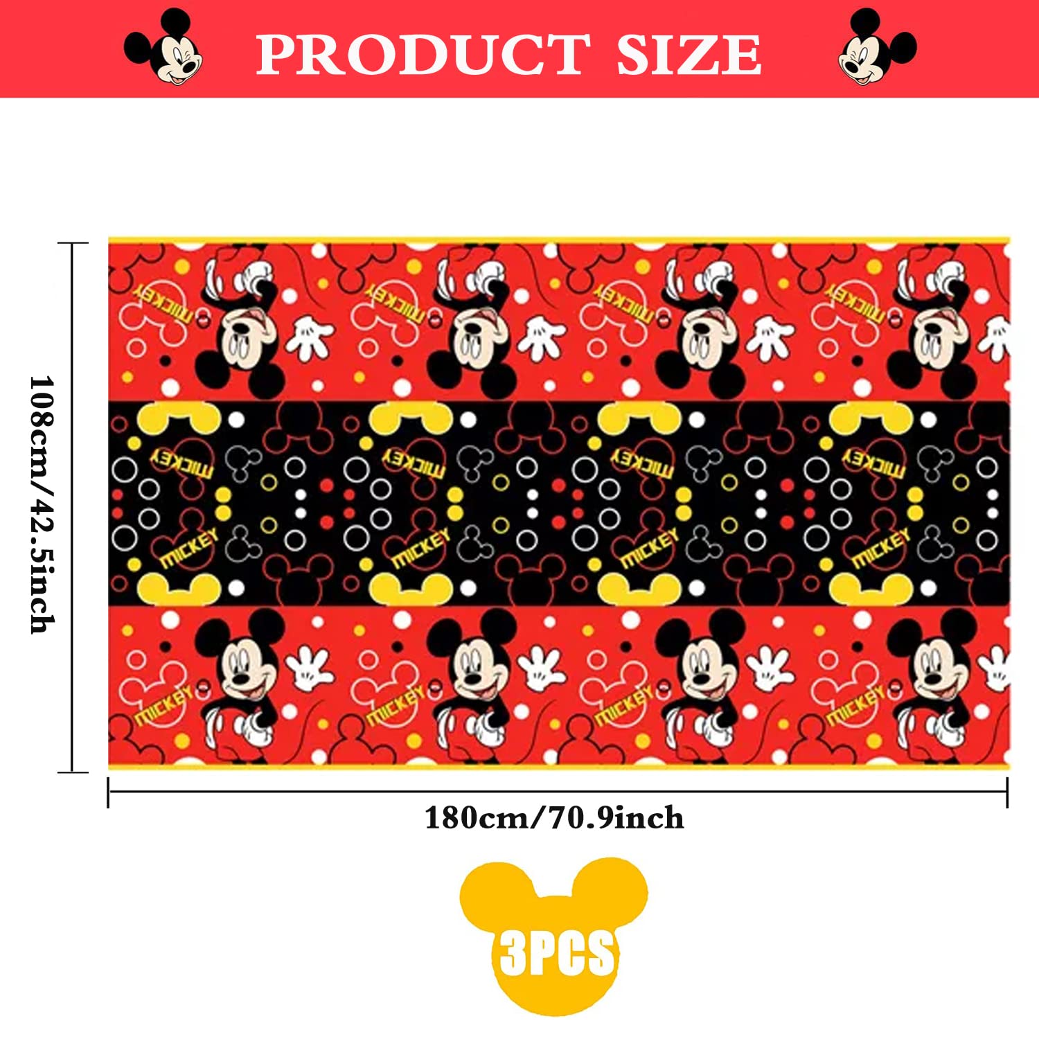 Nyhpar pcs cartoon mouse tablecloth cartoon mickey table cloths for birthday party supplies plastic table cover for kids st nd rd party decorations red toys games