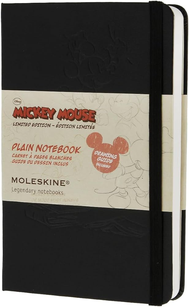 Moleskine limited edition mickey mouse notebook hard cover pocket x plainblank black pages books office products