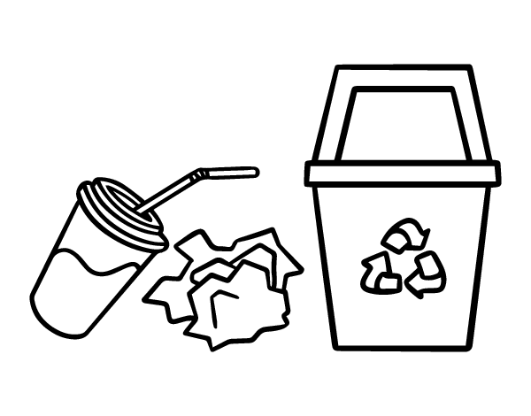 Recycling paper coloring page