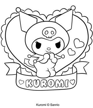 Kuromi coloring pages