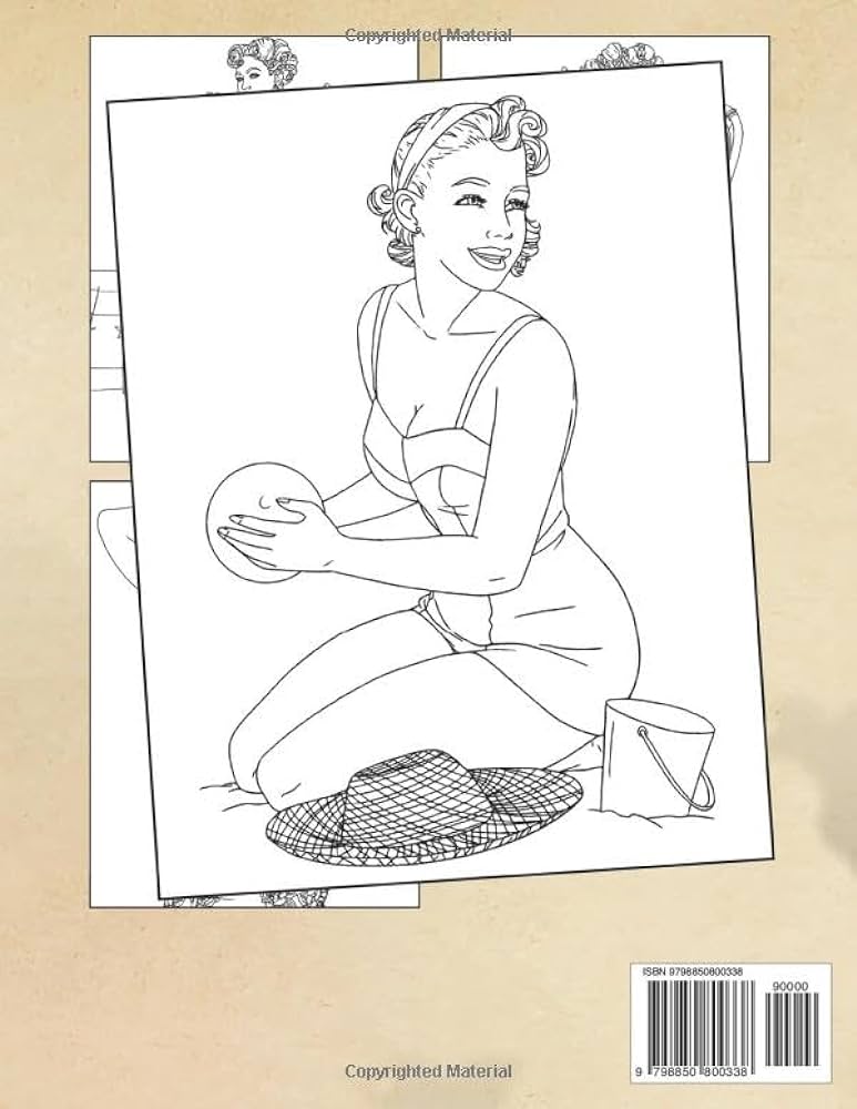 Sexy pin up girl coloring book vintage and charming style coloring pag with beautiful women pos illustrations for grown ups fun relaxation lori mason libros