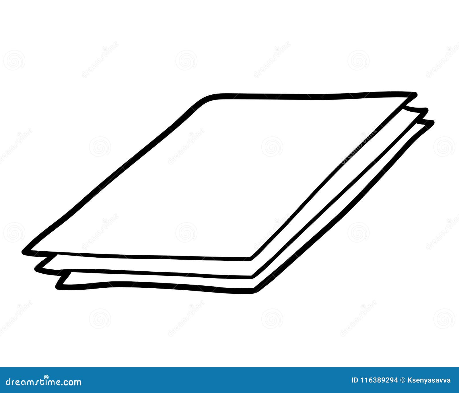 Coloring book heap of paper sheets stock vector