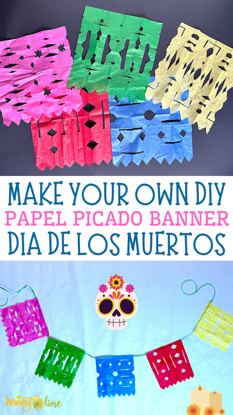 Lorful diy papel picado banner craft for dia de los muertos