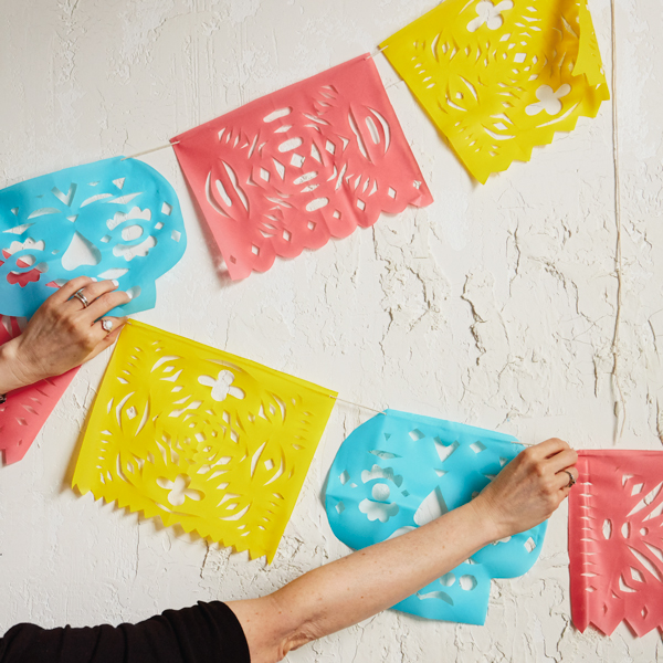 Make diy papel picado banners for dãa de muertos inspiration