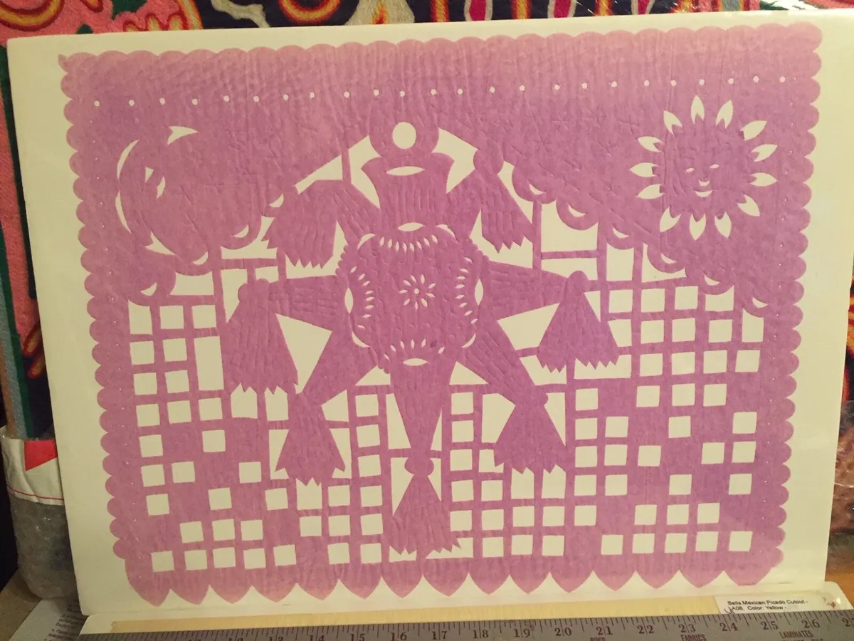 Folk art mexico papel picado vintage cut out art paper x